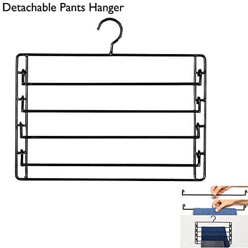 Detachable Pants Trouser Hanger --- Suyue Multi-Purpose 5-Tier Magic Pants Hook Drying Rack for Trouser Skirt Scarf Towel etc.