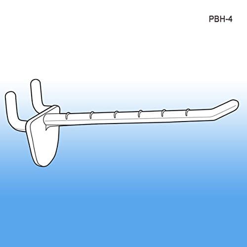 4" Peg Board and Slatwall Hook, PBH-4, Pack of 50