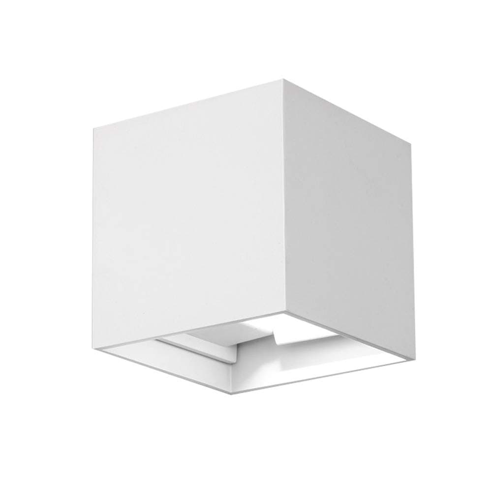 GLW 12W LED Wall Light Up Down Wall Sconce Lights,Modern Metal Shade Adjustable Beam Angle Design,Warm White 3000K for Bedroom,Living Room,Stairs,Corridor,Cafe,240V No Plug (White)