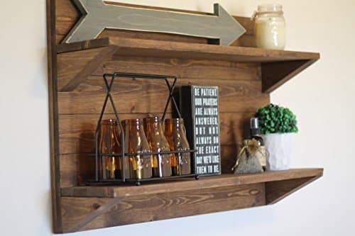 Solid Wooden Wall Shelf, Solid Wood Coffee and Tea Shelf, Wooden wine rack, Hanging wine glass rack, Rustic wine rack, Wine decor, Wine glass holder, Wine rack wall, Wine shelf