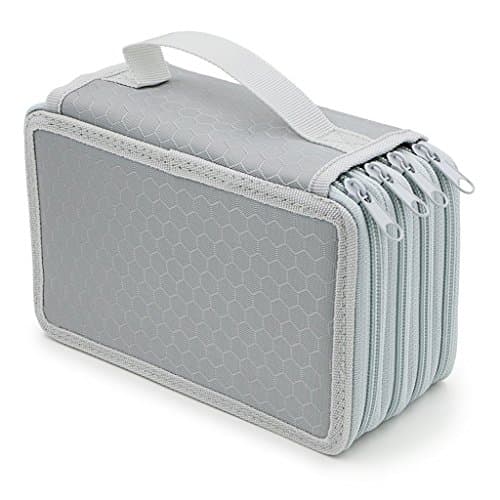 Pencil Case,ANTIKE 72 Holes Inserting Super Large Capacity Multi-layer Students Pen Bag Pencil Organizer Stationary Holder Bag (4 Layers, Gray)