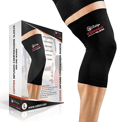 Knee Compression sleeve for avg plus size Large Big Legs. Knee Brace Patella Stabilizer, powerlifting, weightlifting, pain relief. Knee brace for Meniscus tear.Copper Knee sleeves for women,men & kids