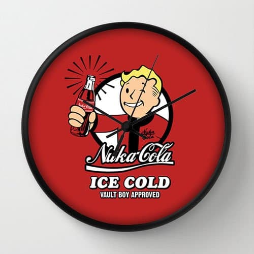 Custom Art Design Wall Decor Clock Fallout Nuka Cola Black Frames Wall Clock Modern Design Watch Wall 10" Diameter Unique Wall Clocks