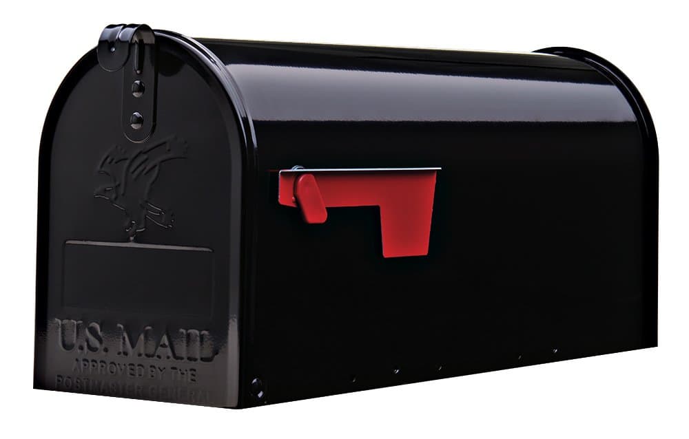 Gibraltar MailboxesElite Medium Capacity Galvanized Steel Black, Post-Mount Mailbox, E1100B00, M