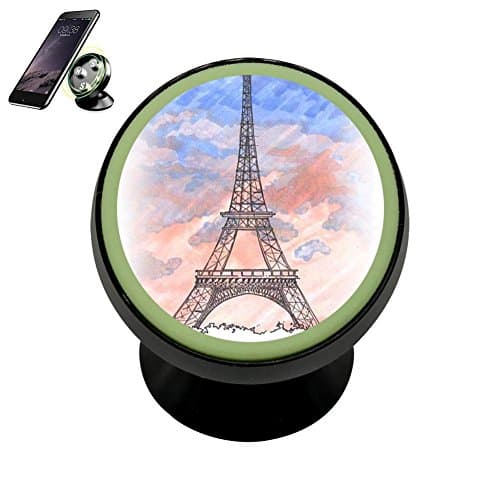 Eiffel Tower Customized Magnetic Phone Car Mount Holder for iPhone 360 Rotation Noctilucent Function,Black