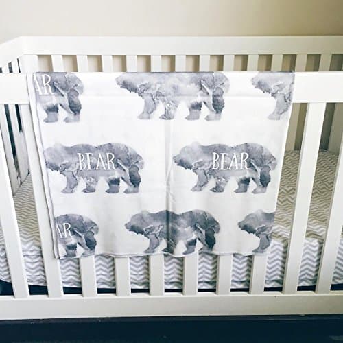 Watercolor Bear Personalized Swaddle Blanket