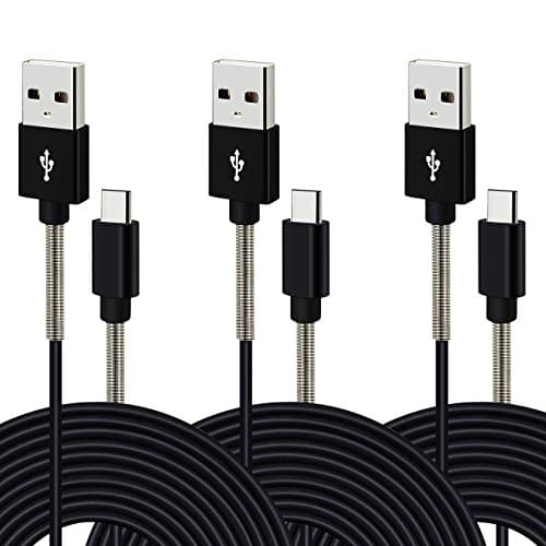 Type C USB Charger Cable, CIKOO 3 Pack 10Ft Flexible USB C Fast Charging Data Cable for Galaxy Note 8 S9 S9+ S8 S8+, LG G6 G5 V30 V20 Nexus 5X 6P Google Pixel 2 XL Oneplus 3 5T 6 Moto Z2