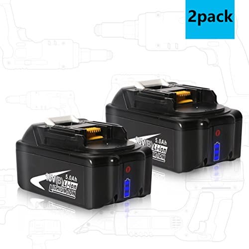 Sytechz 2 Pack 18V Lithium-Ion Battery Replacement 5.0Ah with LED Indicator for Makita BL1850B BL1840 BL1830 BL1820 LXT-400 194204-5 Cordless Power Tools