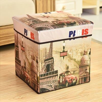Multi-creative ideas can be British retro non-woven storage stool folding storage stool coated non-woven stool (Car plus tower)