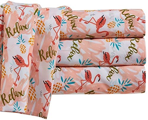 FLAMINGOS RELAX KING BED SHEET SET