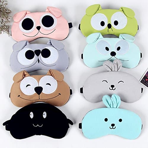 Sleep Mask Cotton Various Lovely Pattern Smooth Soft Eye Mask Cover With Ice Pack for Sleeping Hot Cold Therapy Comfortable (yellow cat)