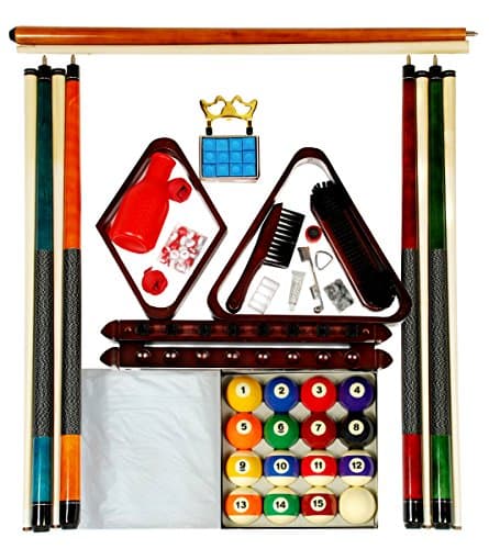 Billiard Pool Table Accessory Kit W Traditional Style Ball Set Choose Black, Mahogany or Oak Finish (Mahogany)