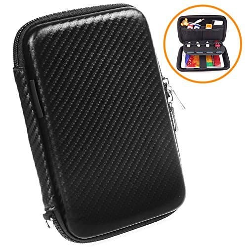 Space Accessories Case | 6.7x3.9x1.3" Electronics and Accessories Case with 2 Mesh Pockets and Elastic Loop Compartment | Solid Waterproof EVA Material with Velvet Cloth Inner Lining | Black | 1553