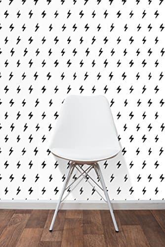 Self Adhesive Removable Wallpaper Ink Doodles Small Lightning Design