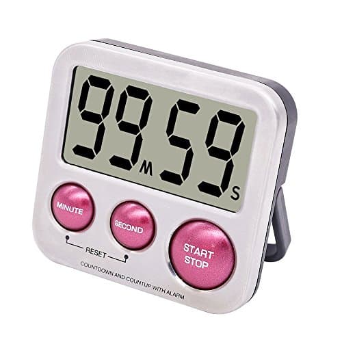 SuCoo Best Digital Kitchen Timer, Digital Stainless Steel Countdown Up Cooking Timer with Large Screen Strong Magnet Back, Kickstand, Auto Shut-Off for Kitchen Cooking Baking, Reminder for Student