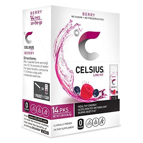 Celsius On-The-Go 14ct Packets 2/pack Orange and Berry Bundle (Berry and Orange)