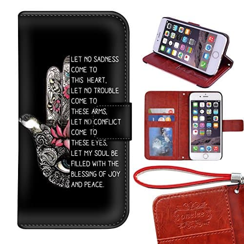 Memoly Shop Case Hamsa Hand Evil Eyes iPhone 6 iPhone 6s 4.7 PU Leather Wallet Case Cover