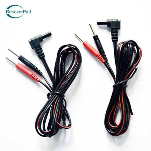 RecoverPad 2 Pack 43" Replacement Lead Wires- Two Snap/Plug Connectors(2.35 mm) Universal Supply Kit for TENS and EMS Systems