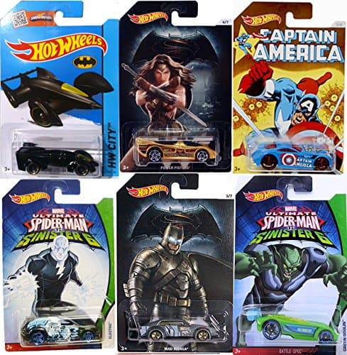 Comic Super Hero Hot Wheels Spider-Man VS Batman Captain America VS Wonder Woman VS Sinister 6 Green Goblin - Electro Fandango Ultimate Spider-man / power pistons Sir Ominous Batman Live