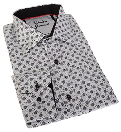 Dolce Guava Printed Polka Dot Button Down Semi-Fitted Shirt