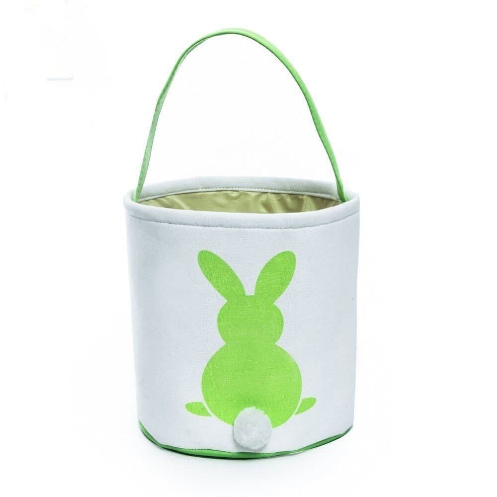 Easter Basket for Kids Easter Bunny Bag Easter Decorations (Green)