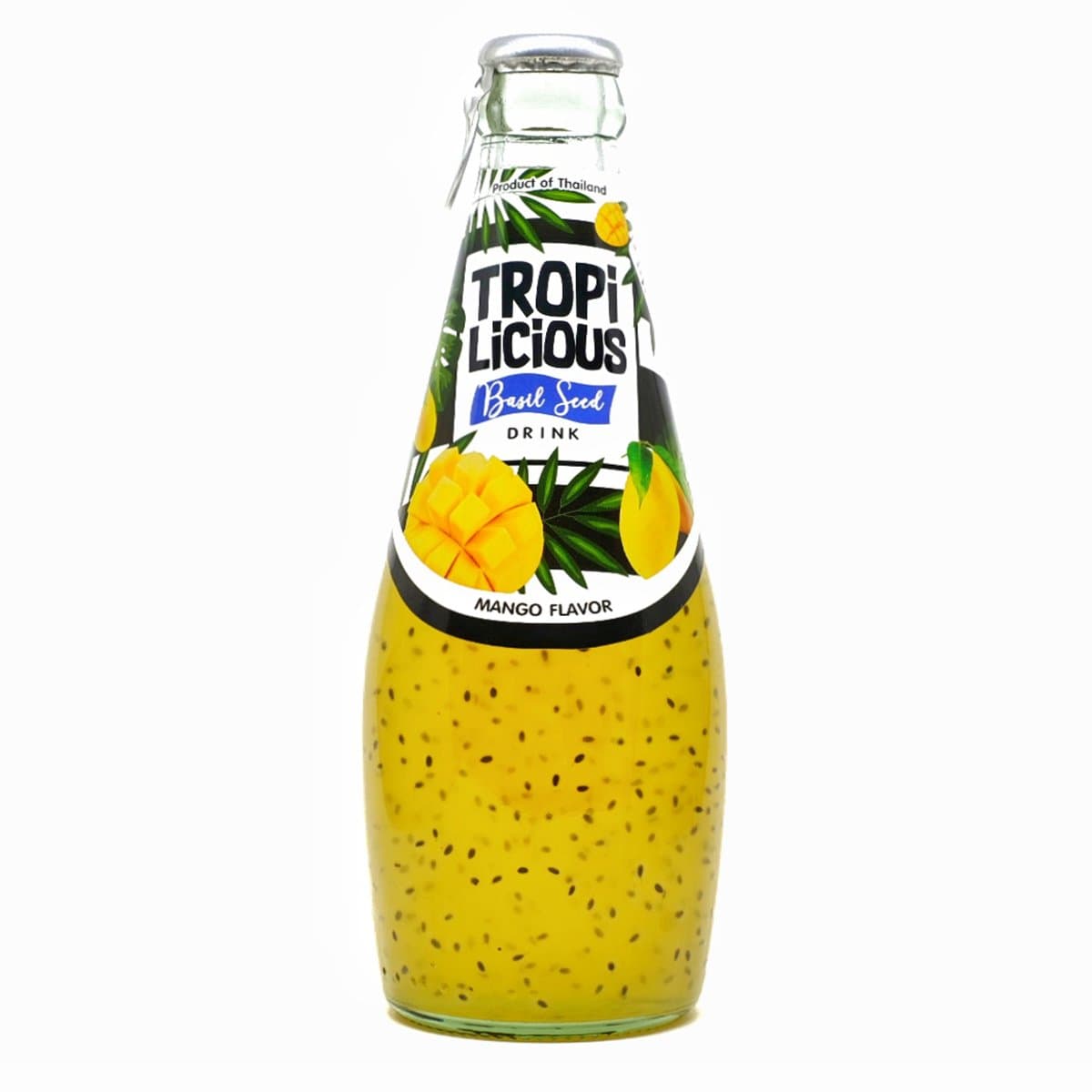TROPILICIOUS BASIL SEED DRINKS - MANGO - 4 Glass Bottles: 290ml
