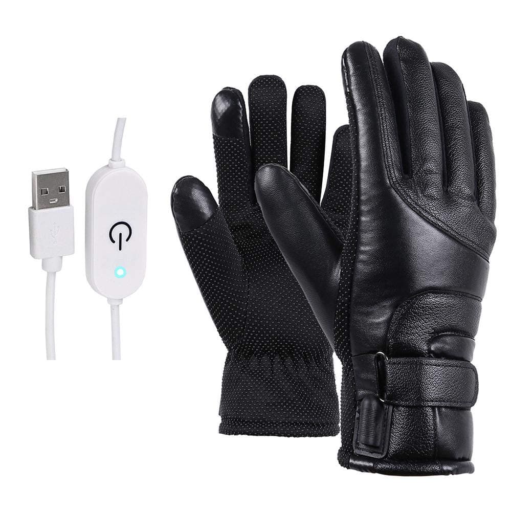 Motorcycle Temperature Control Electric Gloves Touchscreen Ski Riding Hand Five Fingers Heating Thick Warm Waterproof Reflective Duty Gloves Electric Car Heating Gloves