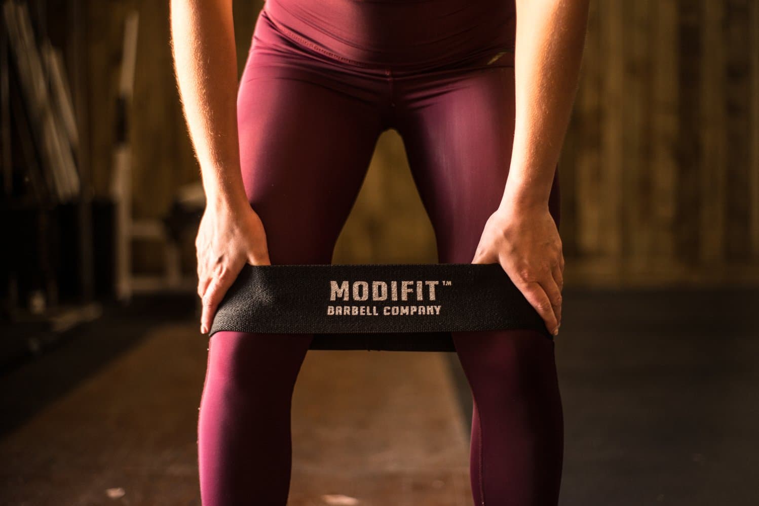 ModiFit Black Hip Band Circle - Glute Activation Band Heavy Elasticated Cotton Perfect For Warm Ups Before Weightlifting or CrossFit Workout and Strongman or Powerlifting Training. 14" Long, 3" wide