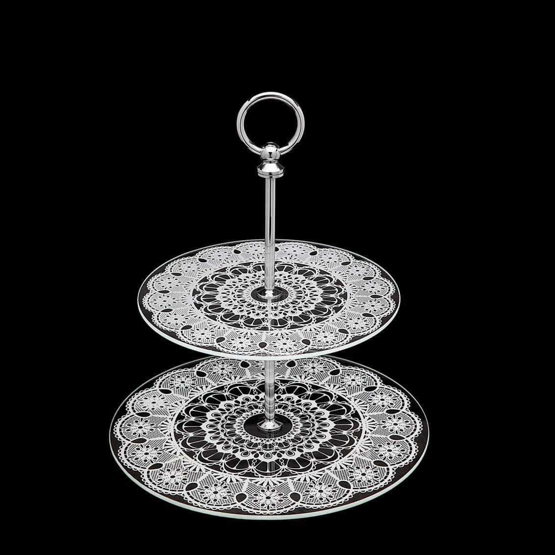 Glass Lace 2 Tier Serving Tray by Studio Silversmith