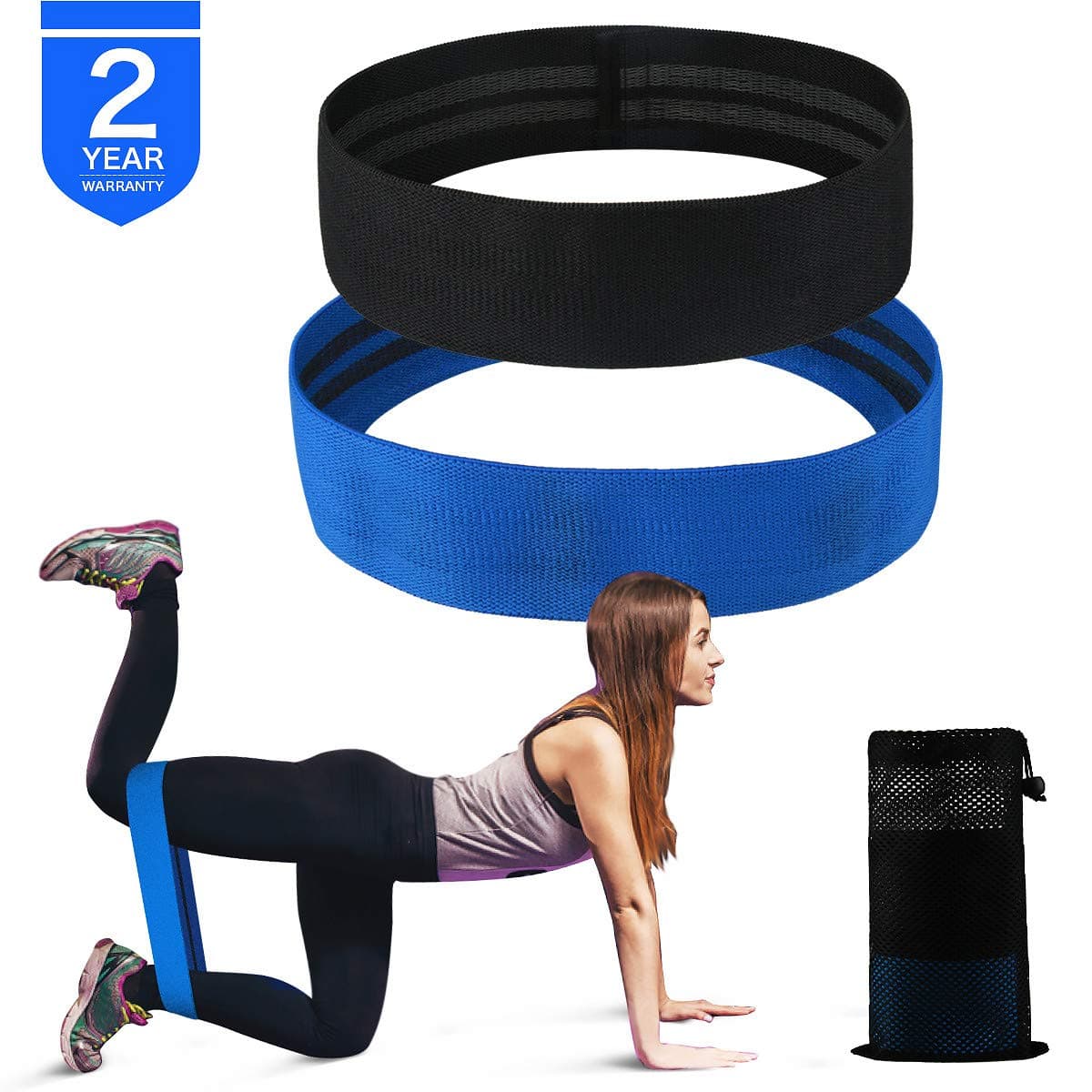 Body Up Training Resistance Bands Loop Exercise Bands for Legs and Butt,Set of 2 Booty Bands Workout Bands Hip Bands Non Slip Thick Fabric for Men and Women Fit Gym Activate Glutes and Thigh