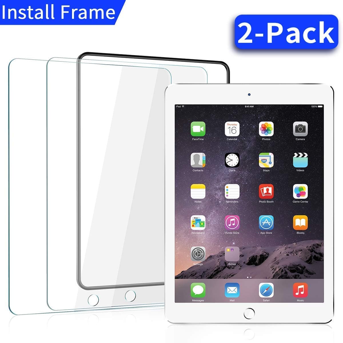 DIVI iPad Screen Protector 10.5 Inch(2 packs) Tempered glass for Apple iPad 10.5 (2017) iPad Pro 10.5 Inch Screen Protector/iPad 2017,NEW iPad Air 2018/Apple Pencil Compatible(Easy-Installation Tool)