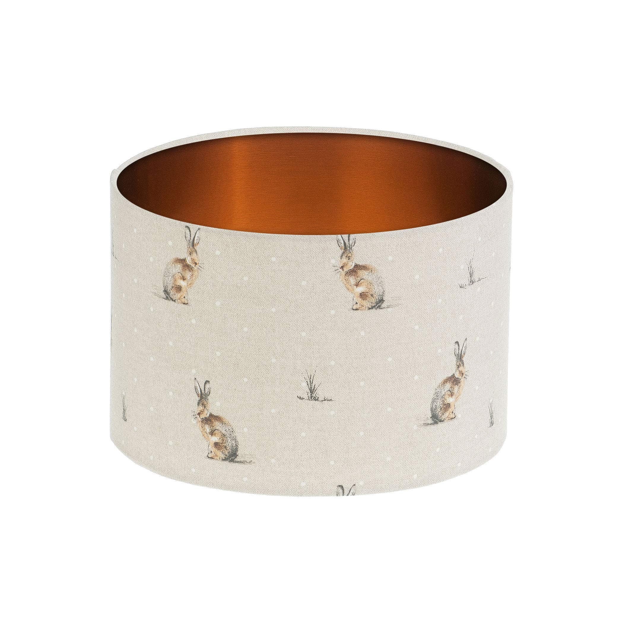 Hartley Hare Rabbit Drum Lampshade Brushed Copper Inner