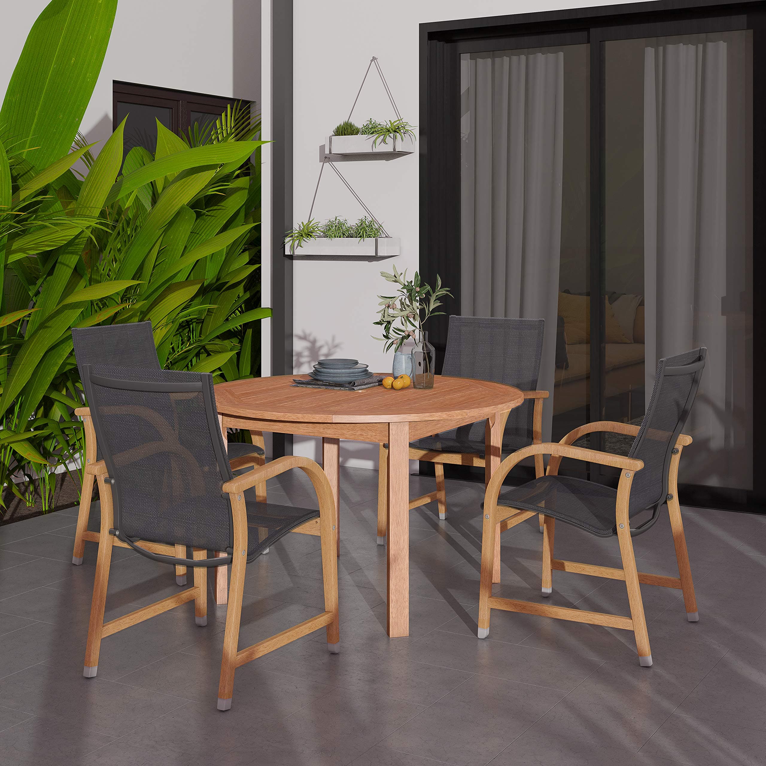 Amazonia Bahamas 5-Piece Eucalyptus Round Dining Set