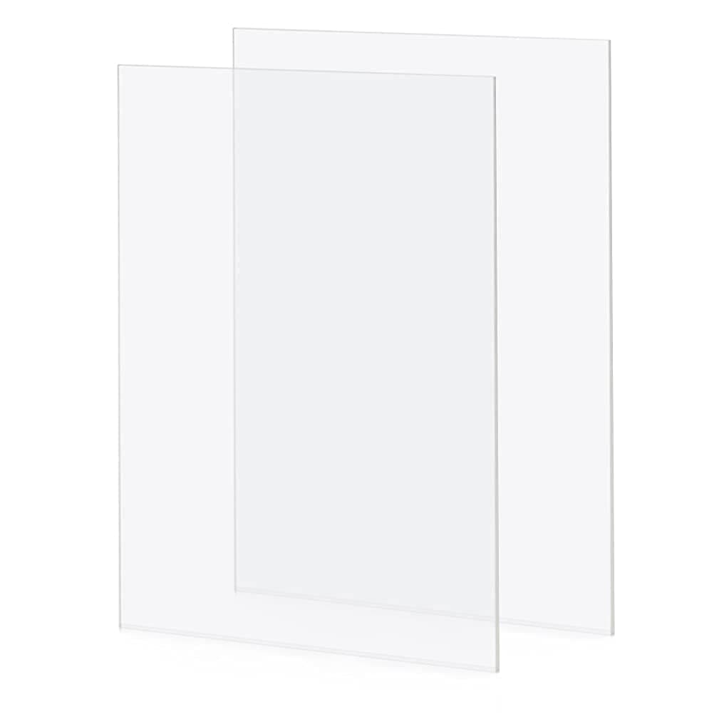 2 Pack 42 x 29 cm Clear Plastic Acrylic Sheet 2mm Thick, Clear Acrylic Sheet A3 Transparent Plastic Sheet Plexiglass Panels for Househld Decoration, Display, Picture Frame, Painting