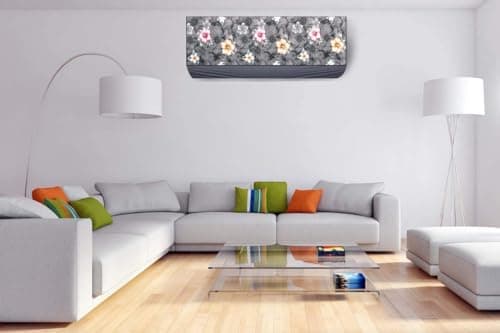 Split Ac Cover Indoor Unit For 2 Ton Capacity Ac, All Weather Polyester Cover / Attractive Digital Prints / Dustproof / Water Resistant Ac Cover (Pack Of 2, Flower)