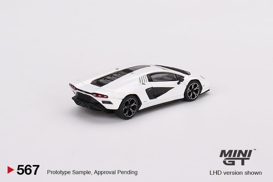 MINI GT True Scale Miniatures Model Car Compatible with Lamborghini Countach LPI 800-4 Bianco Siderale 1/64 Diecast Model Car MGT00567