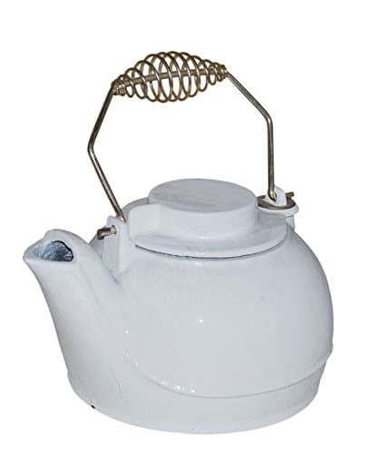 Functional Enamel Cast Iron Kettle Humidifier Tea Pot - White