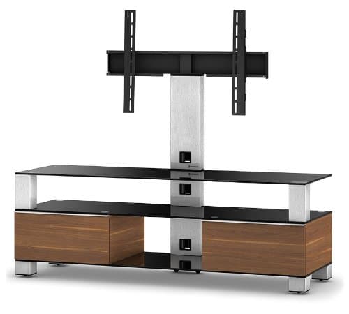 Sonorous MD 8143-B-INX-WNT Ready Assembled Walnut Cabinet for TV's Up To 65 inch