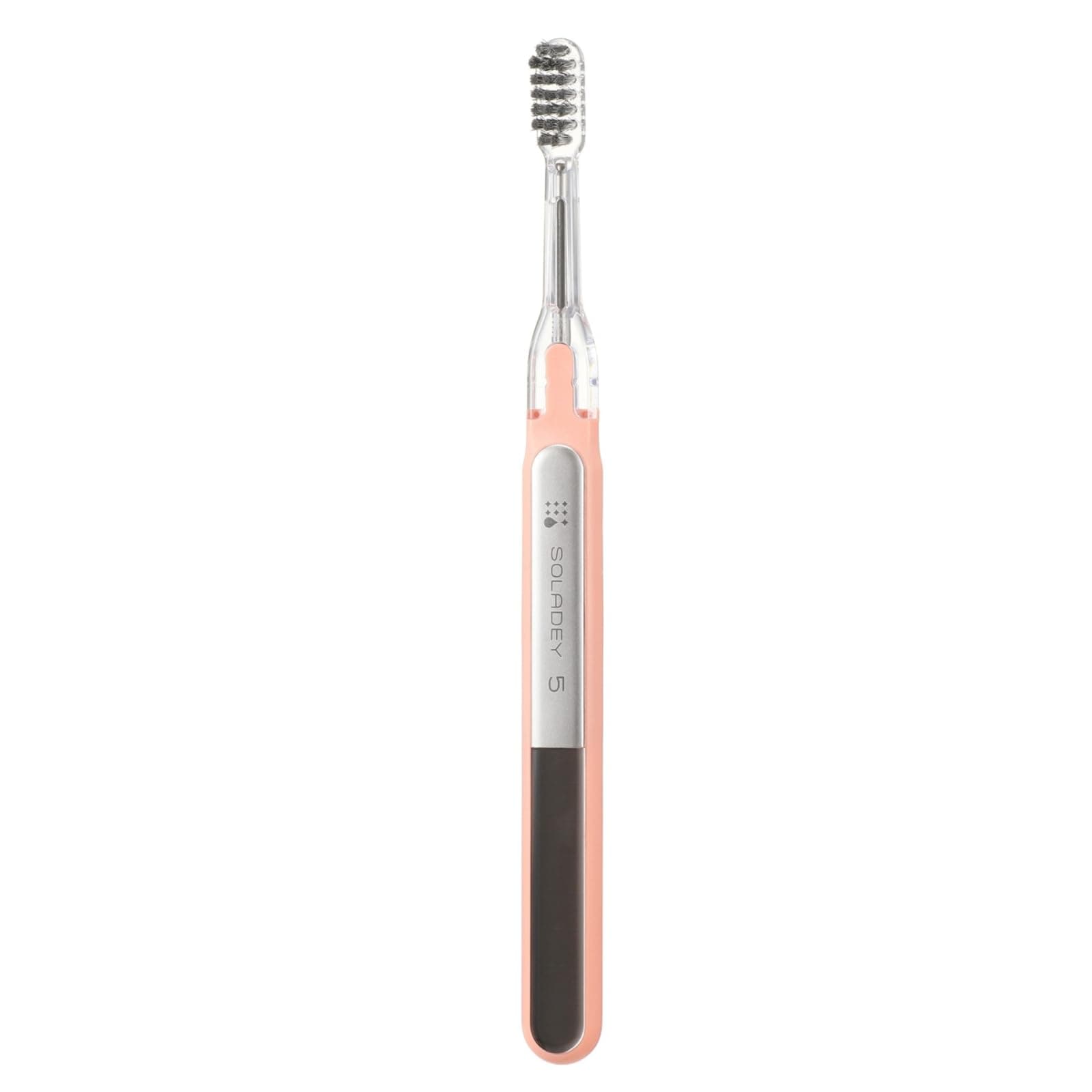 Soladey5 Ionic Toothbrush, Pink, Large Solar Panels and TiO2 Semiconductor, You can Brush Without Toothpaste