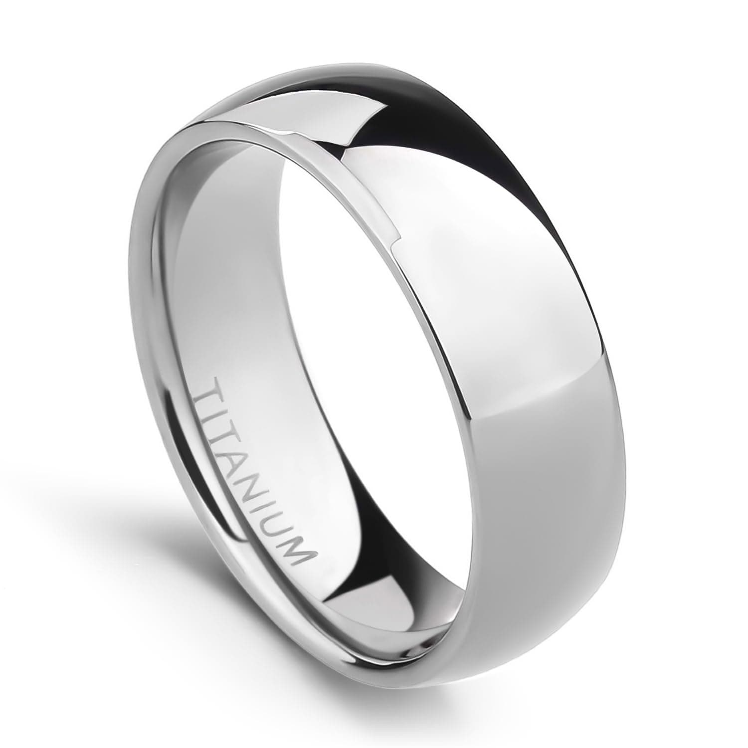 TIGRADE 2mm 4mm 6mm 8mm 10mm Titanium Ring Plain Dome High Polished Wedding Band Comfort Fit Size 3-15
