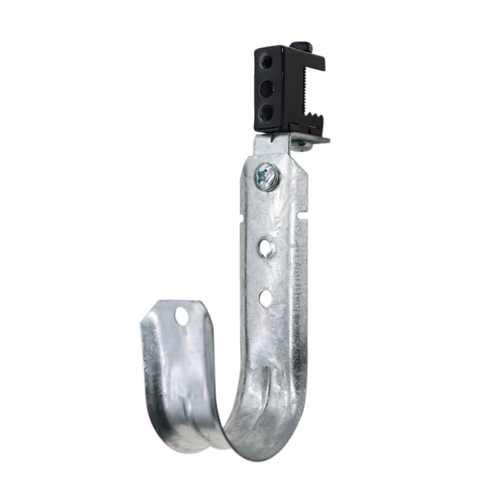 Xadnitu Cable Support J Hook with Beam Clamp, 2" Heavy Duty Metal Wire Cable Support J-Hook Hangers for Wire Cable Management (10 Pack)