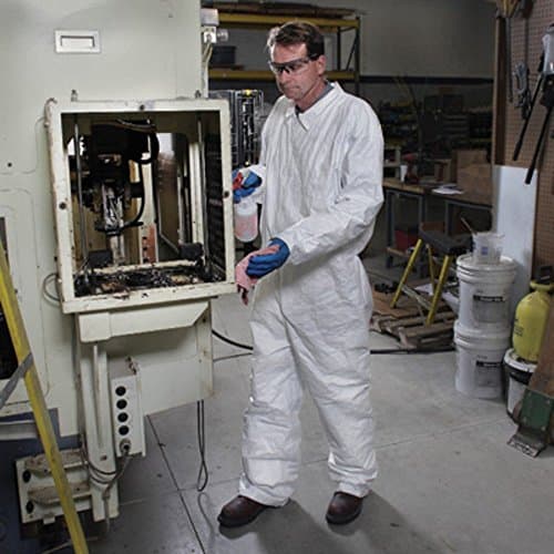 Radnor X-Large White Pro-1 Perforated High-Density Polyethylene Disposable Coveralls With Front Zipper Closure