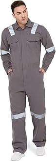 Men's 100% Cotton Industrial Work Wear Coverall Boiler Suit of 240 GSM with Reflective Tape
