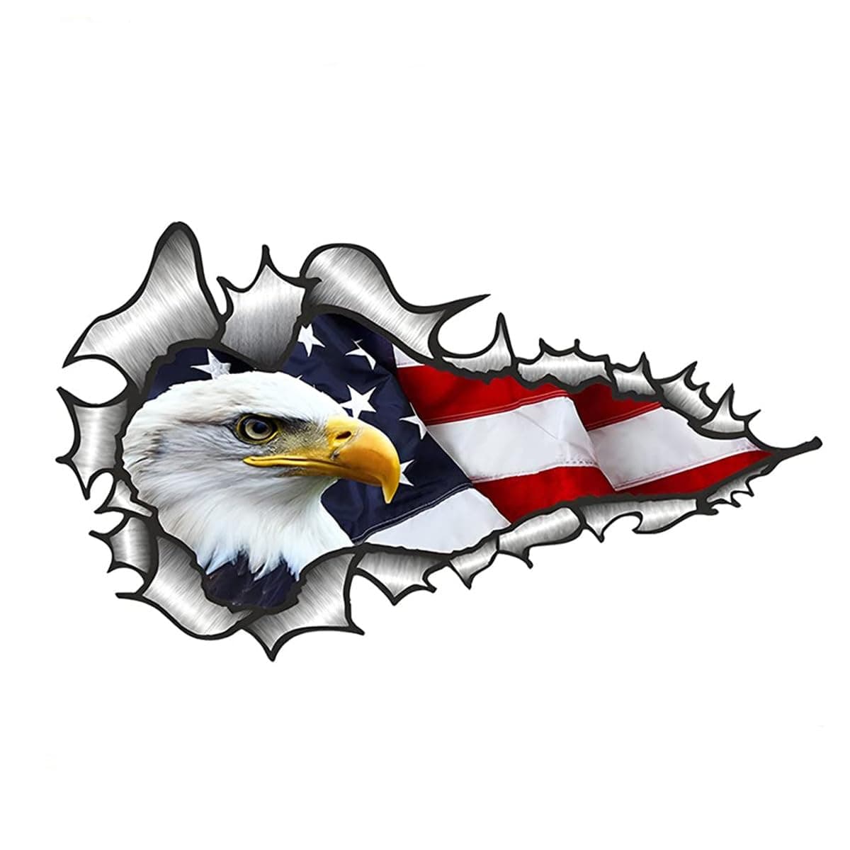 2 Pack American Bald Eagle Flag Car Decal Sticker, 7.48X4.33 Inch Patriotic Eagle Truck Decal Waterproof Bumper Sticker for Car Truck Trailer SUV Van Outdoor Window Wall Laptop Tablet Glass (Number 2)