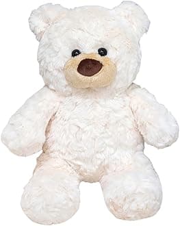 10inch Teddy Bear Stuffed Animal, Soft Teddy Bear Plushie Toys, Birthday Christmas Valentine's Day Gifts for Kid Boys Girls (White)
