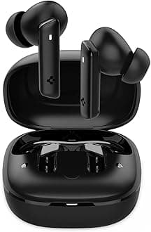 Spigen Audio True Wireless SA-TW P20 Wireless In-Ear Earbuds with 30 Hours Playtime, up to 40dB 3 Multi-Mode ANC Pro, EQ Customization, 6 Microphones, Gaming Mode, LCP Graphene Drivers, IPX5 – Black