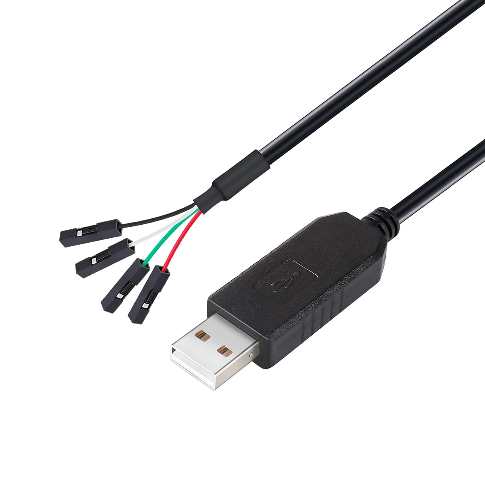 DTECH USB to TTL Serial Adapter 3.3V Debug Cable TX RX Signal 4 Pin Female Socket PL2303 Prolific Chip Windows 10 8 7 XP Vista (3ft, Black)