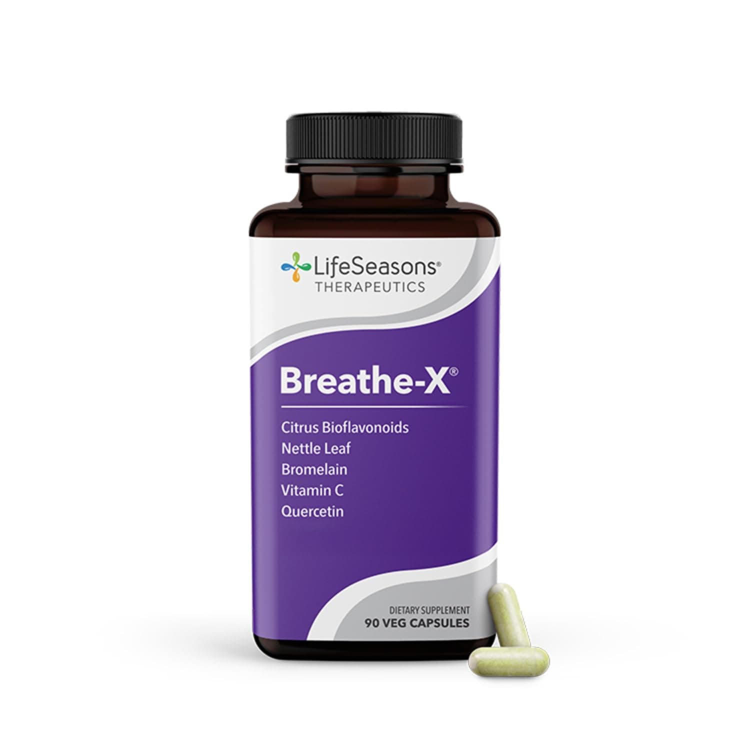 Breathe-X - Allergy & Sinus Relief Supplement - Supports Sinuses & Nasal Discomfort - Non-Drowsy & Fast-Acting - Quercetin, Bromelain, Citrus Bioflavonoids, Nettle Leaf & Vitamin C - 90 Capsules