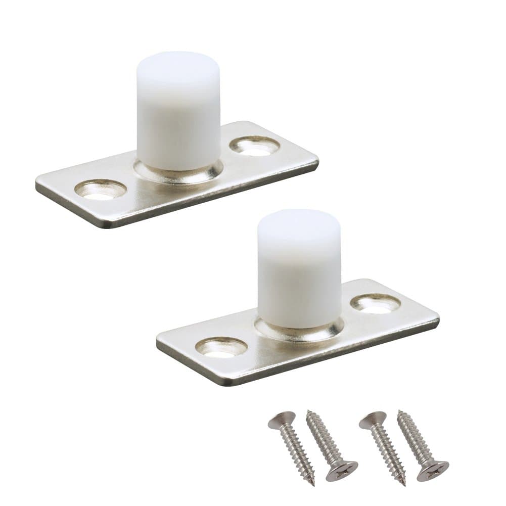 2 Piece Sliding Barn Door Roller Guide, Nylon Guide Wheels Floor Rail Roller Flexible Heavy Duty Metal Hardware for Home Door Cabinets