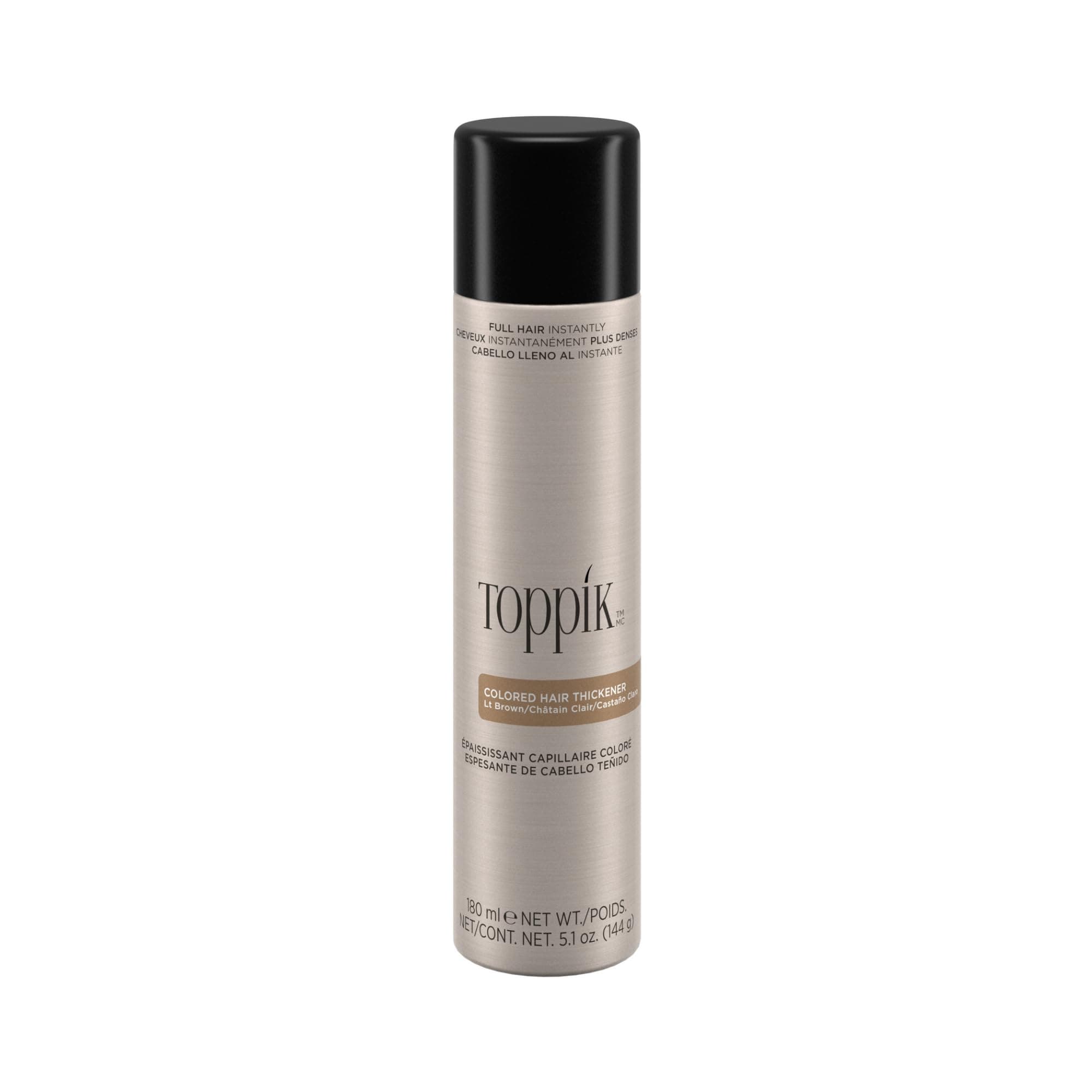 Colored Thickener Spray Solution to Fill Thin Area, Cover Roots and Builds Volume for Fuller-Looking with Thickening Natural Fibers for Men & Women Light Brown, 180ml